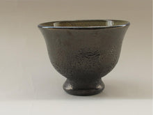 画像をギャラリービューアに読み込む, ガラス黒薩摩 宮澤裕明 桜島灰銀箔金彩盃