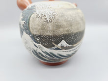 將圖片載入圖庫檢視器 【無形文化財】常滑焼 吉川壷堂 富岳三十六景神奈川沖浪裏急須