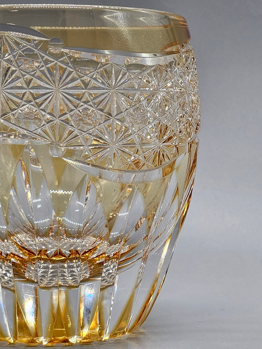 江戸切子 鍋谷總 ロックグラス向日葵（黄） – SEIKADO