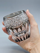 将图片加载到图库查看器,江戸切子 鍋谷總 ロックグラス向日葵(青墨)