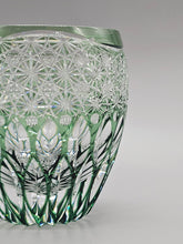將圖片載入圖庫檢視器 江戸切子 鍋谷總 ロックグラス蓮華(緑)