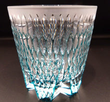 將圖片載入圖庫檢視器 江戸切子 青山弥生 ロックグラス 光雨 グリーン