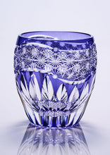 画像をギャラリービューアに読み込む, 江戸切子 鍋谷總 ロックグラス向日葵(紫)