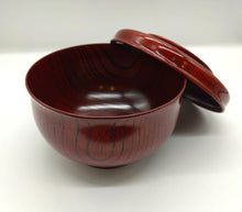 画像をギャラリービューアに読み込む, 山中塗 三ッ入れ子椀 蓋付 茜すり/神代すり