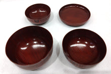 画像をギャラリービューアに読み込む, 山中塗 三ッ入れ子椀 蓋付 茜すり/神代すり
