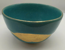 將圖片載入圖庫檢視器 京焼・清水焼 岡山高大 貫入金彩抹茶碗 ブルー