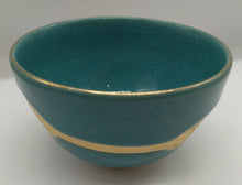 將圖片載入圖庫檢視器 京焼・清水焼 岡山高大 貫入金彩抹茶碗 ブルー