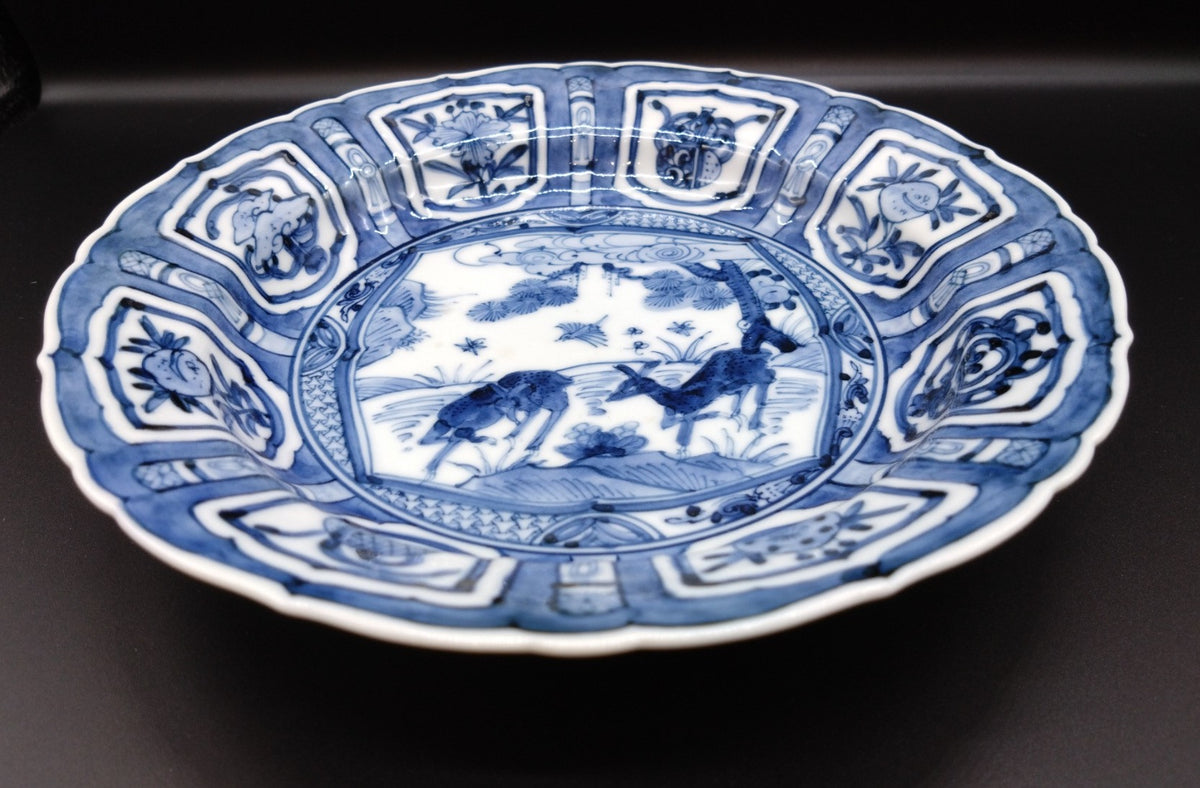 宮内庁御用達　山本長左　九谷焼　13号　青華芙蓉手鳳凰紋　37cm　木箱　大皿 九谷焼 山本長左 陽刻鹿芙蓉手6号皿 – SEIKADO