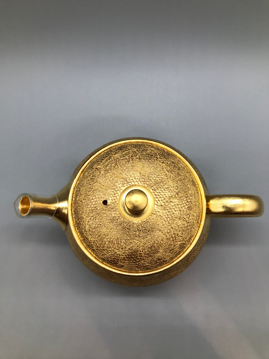 常滑焼 昭龍 金彩網目後手急須 セラメッシュ茶こし 250cc 木箱入