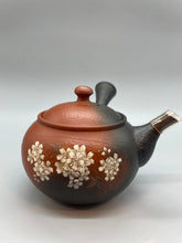 画像をギャラリービューアに読み込む, 常滑焼 益規 朱窯変扇桜彫急須 340cc 木箱入