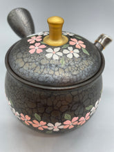 画像をギャラリービューアに読み込む, 常滑焼 昭龍 つぼ型三色桜金つまみ急須 セラメッシュ茶こし 180cc