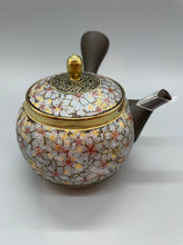 画像をギャラリービューアに読み込む, 常滑焼 玉光 黒泥丸型総金彩桜 セラメッシュ茶こし