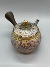 画像をギャラリービューアに読み込む, 常滑焼 玉光 黒泥丸型総金彩桜 セラメッシュ茶こし