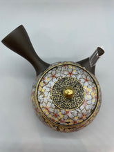 画像をギャラリービューアに読み込む, 常滑焼 玉光 黒泥丸型総金彩桜 セラメッシュ茶こし