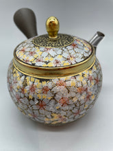 画像をギャラリービューアに読み込む, 常滑焼 玉光 黒泥丸型総金彩桜 セラメッシュ茶こし