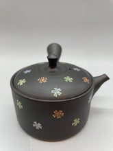 画像をギャラリービューアに読み込む, 常滑焼 玉光 黒泥切立花ちらし急須 セラメッシュ茶こし