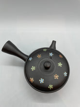 画像をギャラリービューアに読み込む, 常滑焼 玉光 黒泥切立花ちらし急須 セラメッシュ茶こし