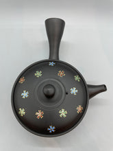 画像をギャラリービューアに読み込む, 常滑焼 玉光 黒泥切立花ちらし急須 セラメッシュ茶こし