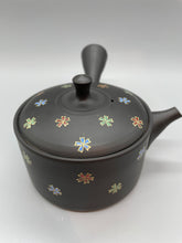 画像をギャラリービューアに読み込む, 常滑焼 玉光 黒泥切立花ちらし急須 セラメッシュ茶こし