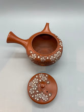 画像をギャラリービューアに読み込む, 常滑焼 舜園 朱平六角桜透かし急須 陶製茶こし 木箱入