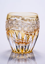 將圖片載入圖庫檢視器 江戸切子 鍋谷總 ロックグラス向日葵(黄)