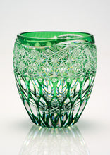 將圖片載入圖庫檢視器 江戸切子 鍋谷總 ロックグラス蓮華(緑)