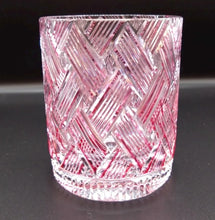 將圖片載入圖庫檢視器 江戸切子 青山弥生 ロックグラス 織織 ピンク