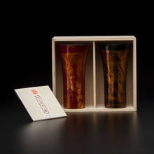 画像をギャラリービューアに読み込む, 山中塗 漆磨 白檀 シングルカップL 黒×赤セット