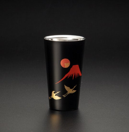 山中塗 漆磨 赤富士に鶴 ストレートカップ （二重構造） – SEIKADO