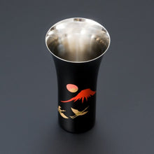 画像をギャラリービューアに読み込む, 山中塗 漆磨 赤富士に鶴 シングルカップL