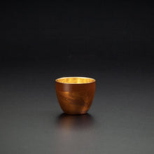 画像をギャラリービューアに読み込む, 山中塗 漆磨 白檀 ぐい呑 赤(二重構造 内金メッキ)