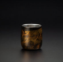 画像をギャラリービューアに読み込む, 山中塗 漆磨 白檀 ダルマカップ 黒(二重構造)