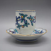 画像をギャラリービューアに読み込む, 京焼・清水焼 叶松谷 豆彩花鳥デミタスカップ&ソーサー