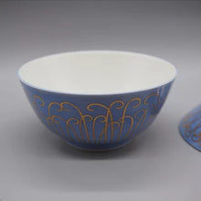 画像をギャラリービューアに読み込む, 京焼・清水焼 叶松谷 呉須地金彩わらびふたもの