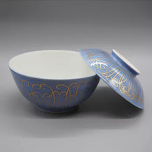 画像をギャラリービューアに読み込む, 京焼・清水焼 叶松谷 呉須地金彩わらびふたもの