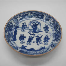 画像をギャラリービューアに読み込む, 京焼・清水焼 叶松谷 染付唐子渕龍小皿