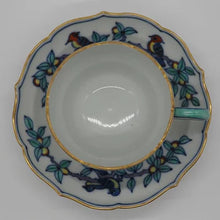 画像をギャラリービューアに読み込む, 京焼・清水焼 叶松谷 豆彩花鳥デミタスデミタスカップ&ソーサー平形