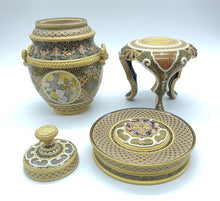 将图片加载到图库查看器,京焼・清水焼 空女 華薩摩香炉(三段)