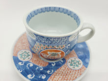 画像をギャラリービューアに読み込む, 有田焼 宮崎祐輔 染錦祥瑞駱駝文 珈琲碗皿