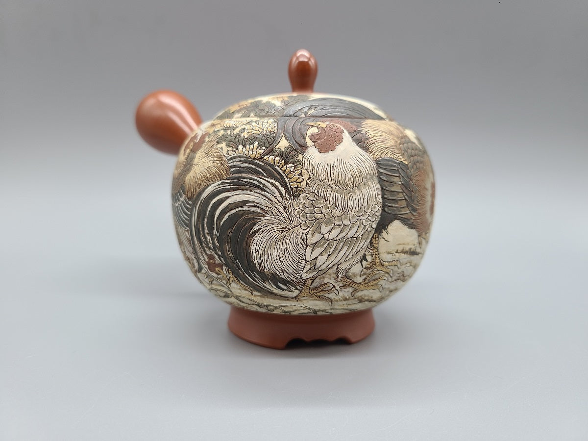 アンティーク　常滑焼　江川　土 常滑焼 朱泥松皮急須 玉光陶園作 [東山堂煎茶器店 オンラインショップ