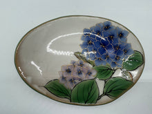 将图片加载到图库查看器,京焼・清水焼 土渕陶あん(陶あん窯) 白掛五草花楕円皿揃