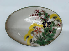 将图片加载到图库查看器,京焼・清水焼 土渕陶あん(陶あん窯) 白掛五草花楕円皿揃