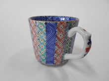 画像をギャラリービューアに読み込む, 京焼・清水焼 高野昭阿弥 色絵縦祥瑞デミタスカップ&ソーサー