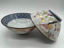 将图片加载到图库查看器,京焼・清水焼 山本壹楽(壹楽窯) 彩花鳥組飯碗