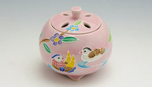 画像をギャラリービューアに読み込む, 京焼・清水焼 昇峰 交趾おしどり(ピンク)香炉