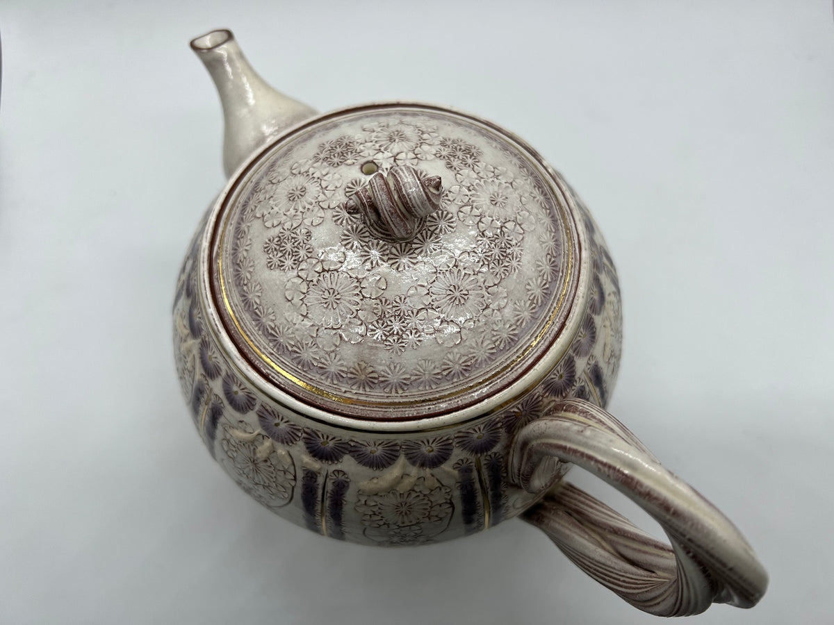 紫三島 森里陶楽作 teapot 京焼清水焼 新品未使用品 - 食器