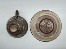 将图片加载到图库查看器,京焼・清水焼 森里陶楽 紫彩華紋紅茶碗皿