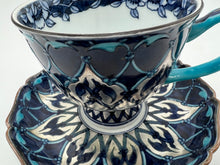 Load image into Gallery viewer, 京焼・清水焼 馬場京泉 銀モスク珈琲碗皿