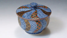 将图片加载到图库查看器,京焼・清水焼 山本壹楽(壹楽窯) 紫交趾古紋蓋付お茶呑茶碗