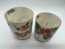 画像をギャラリービューアに読み込む, 土渕陶あん(陶あん窯) 白掛彩草花組湯呑